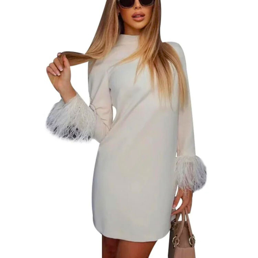 Minikleid mit Federn für den Abend