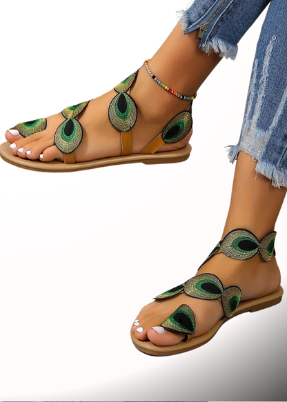 Lucia | Gestickte Eleganz Sandalen