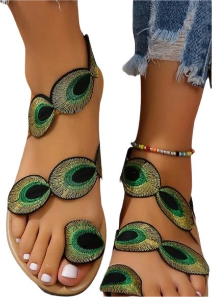 Lucia | Gestickte Eleganz Sandalen
