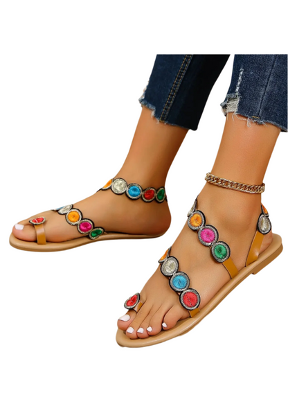 Lucia | Gestickte Eleganz Sandalen
