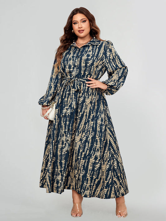 batik pattern linen sleeve shirt dress