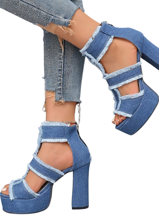 Thea | Sleek Denim Sandal