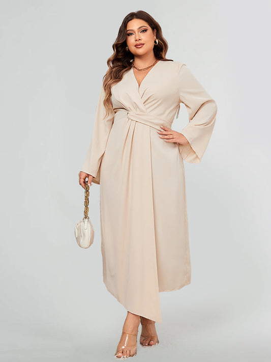 Elegant wrap dress with twisted front