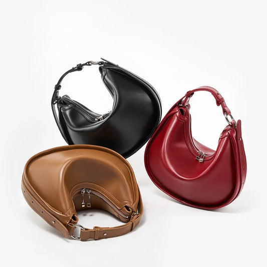 LunaCurve Leder-Schultertasche