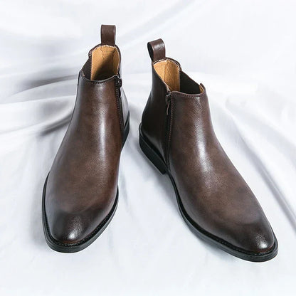 Cooper | Elegante Leder Chelsea-Stiefel mit praktischem Reißverschluss