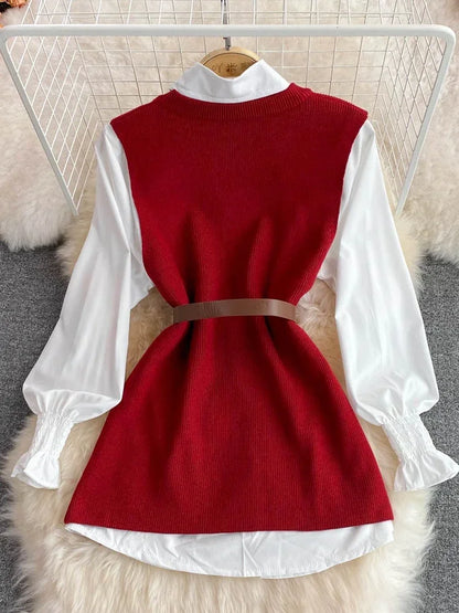 Korea | Zweiteiliges Strickset mit Bluse