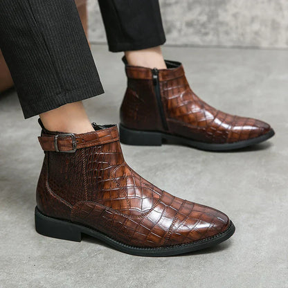 Elegante Lederstiefel mit Schnallenakzent von Baron