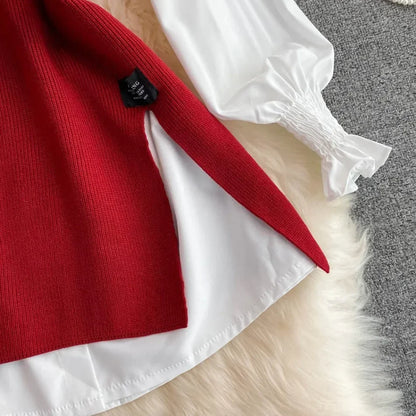 Korea | Zweiteiliges Strickset mit Bluse