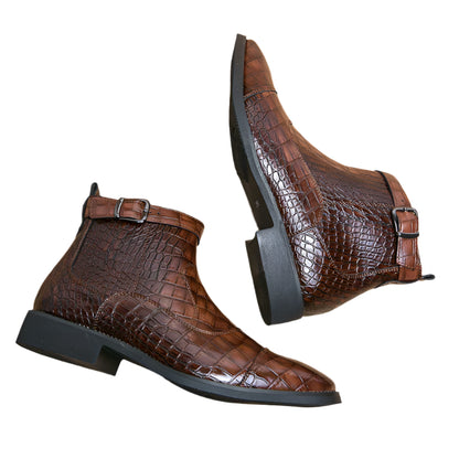 Elegante Lederstiefel mit Schnallenakzent von Baron