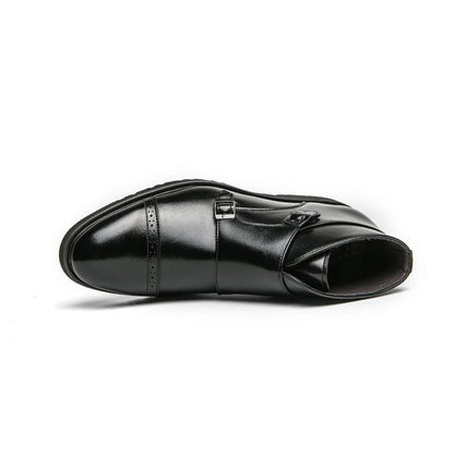 Darell | Elegante Leder Doppelte Monk-Stiefel mit stilvollen Riemen