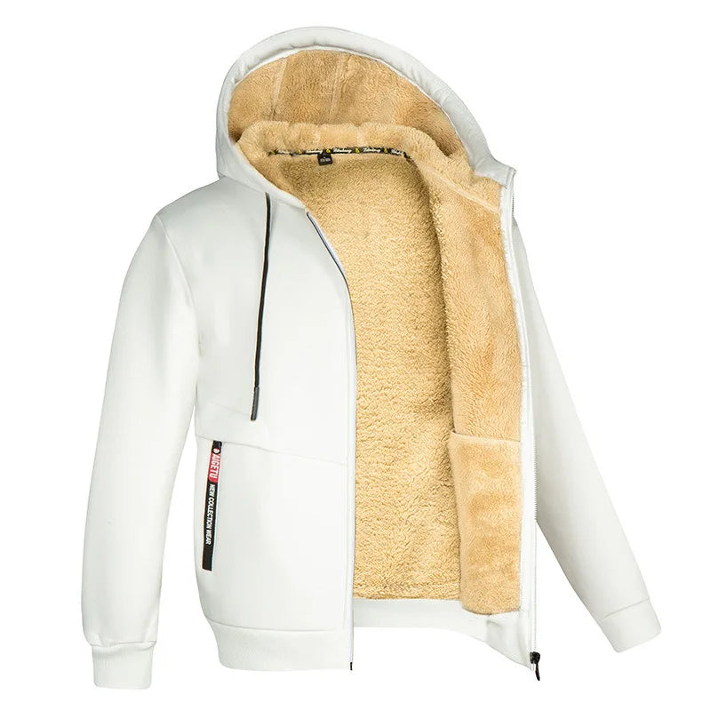 Trendy lambswool jacket with hood