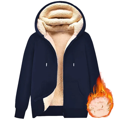 Trendy lambswool jacket with hood