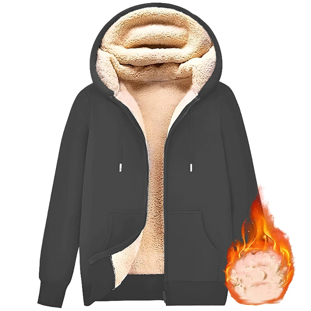 Trendy lambswool jacket with hood