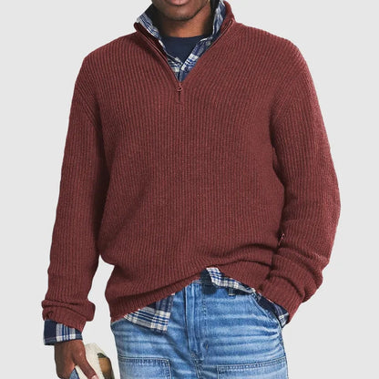 Elegant men's sweater with zipper