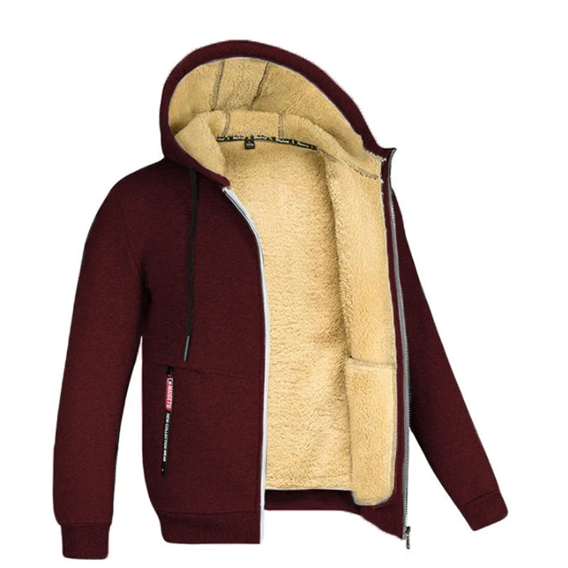 Trendy lambswool jacket with hood