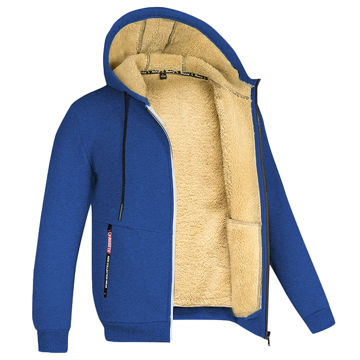 Trendy lambswool jacket with hood