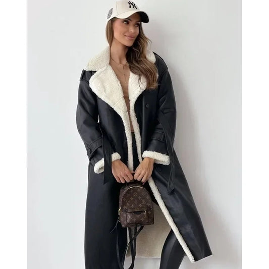 Monroe faux fur long jacket