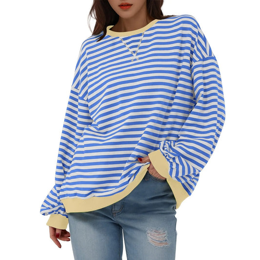 Julia - Striped Oversized Pullover Shirt